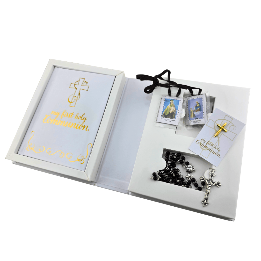 Sister Dulce Gift Shop, Religious Store, Catholic Store, Cypress Springs Mercedarian Prayer Center, Mass Book, First Communion, Boys, Pin, Rosary, Scapular, First Communion Gift Set