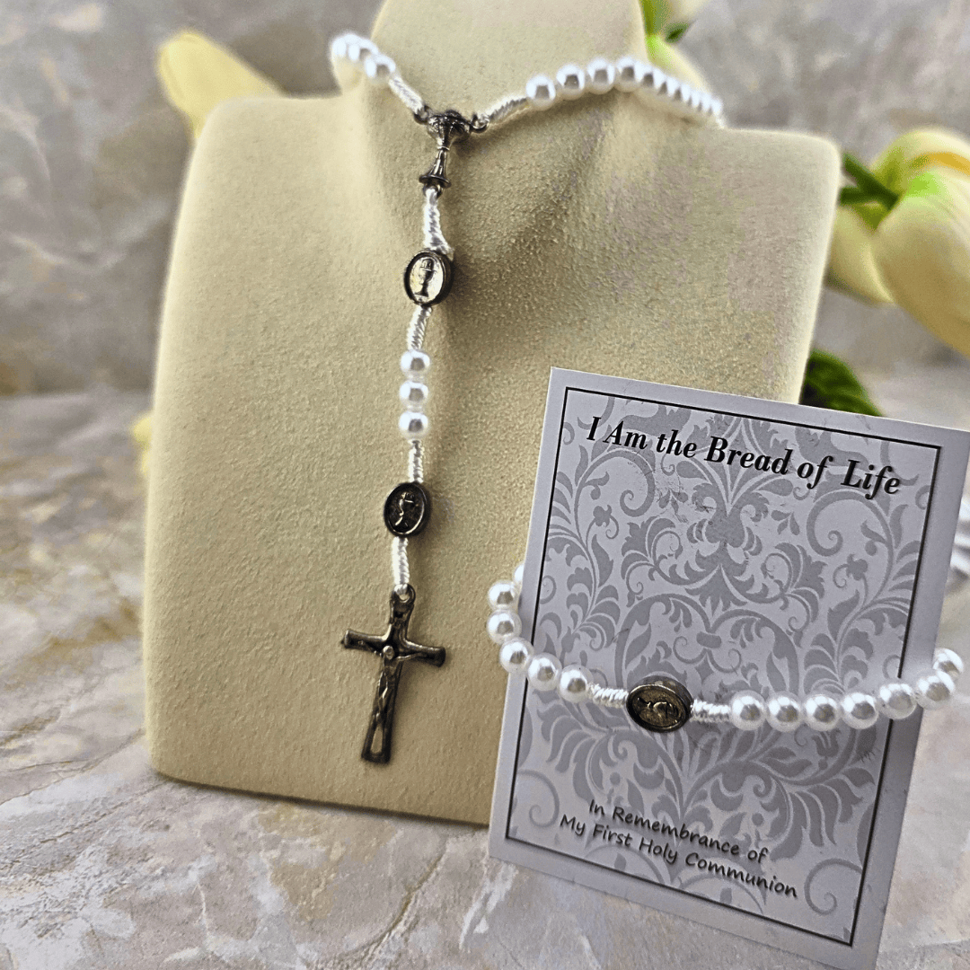 First Communion Rosary & Bracelet Set- Girl