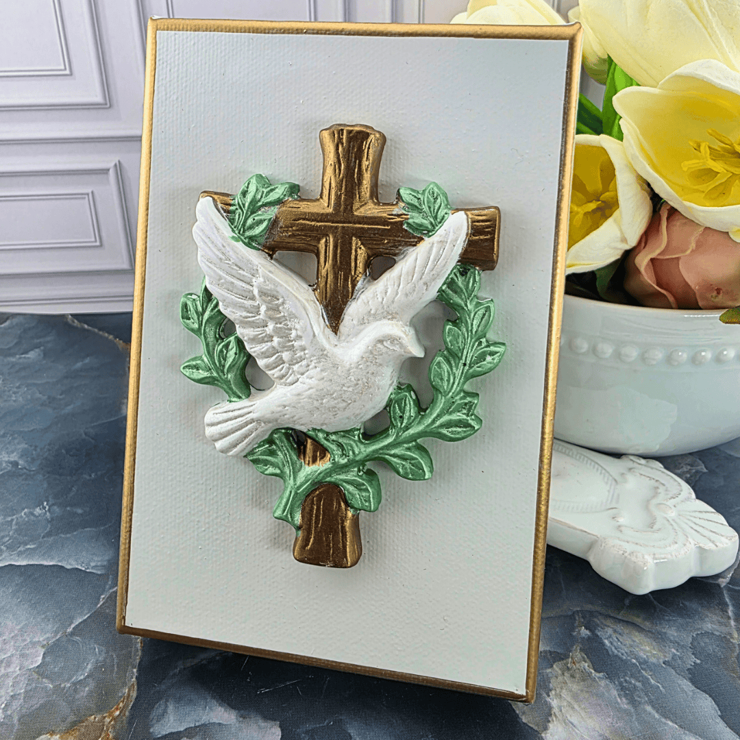 Holy Spirit and Cross Casting on Canvas