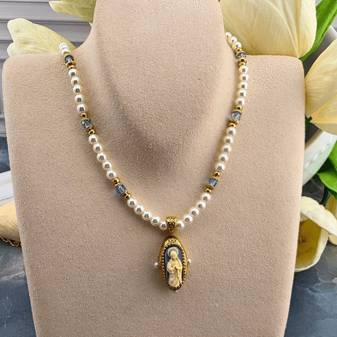 St. Mary Cameo Pearl Necklace