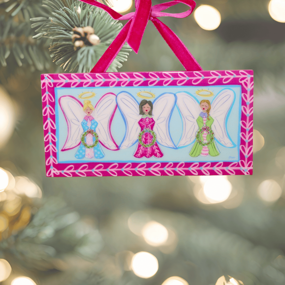 Colorful Angel Trio Christmas Ornament