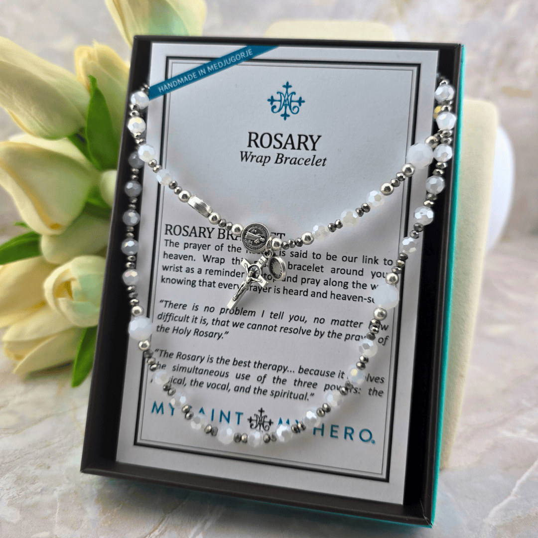 Sister Dulce Gift Shop, Religious Store, Catholic Store, Rosary, Wrap Bracelet, Bracelet, My Saint My Hero, Pearl, Jewelry, Cypress Springs Mercedarian Prayer Center
