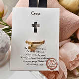 Adjustable Cross Ring Gold Rings Good Feelings