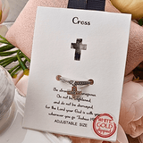 Adjustable Cross Ring Silver Rings Good Feelings