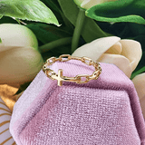 Chain Breaker Cross Ring Gold Vermeil - Size 6 Ring Rizen