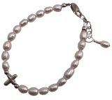 Sister Dulce Gift Shop, Catholic Store, Religious Store, Catholic Jewelry, Religious Jewelry, Pearl Bracelet With Cross