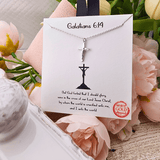 Galatians 6:14 Crucifix Necklace Silver Necklace, Crucifix Good Feelings