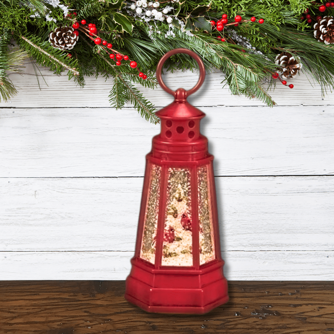 LED Cardinal Shimmer Lighthouse Christmas Decor Roman