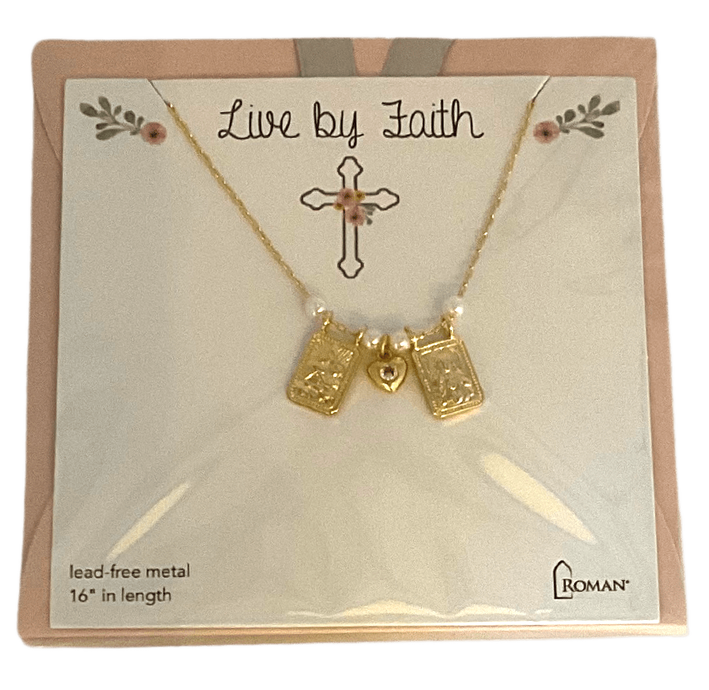 Pearl and Heart Scapular Necklace – Cypress Springs Gift Shop