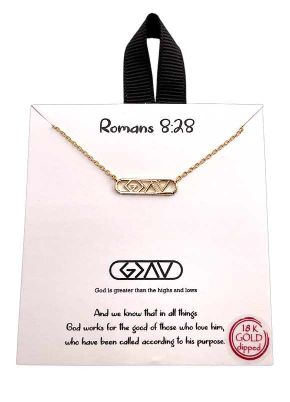 Sister Dulce Gift Shop, Catholic Store, Religious Store, Catholic Necklace, Religious Necklace, Romans 8:28, God is Greater Than The Highs and Lows Necklace