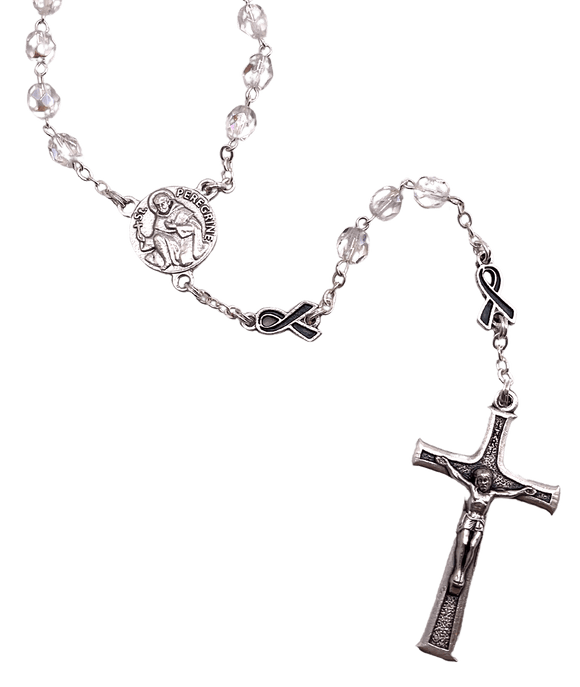 St. Peregrine Rosary Clear Crystal Rosary Roman