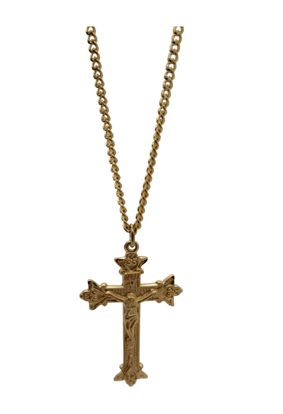 24 Karat Gold Crucifix Necklace Christian Brands