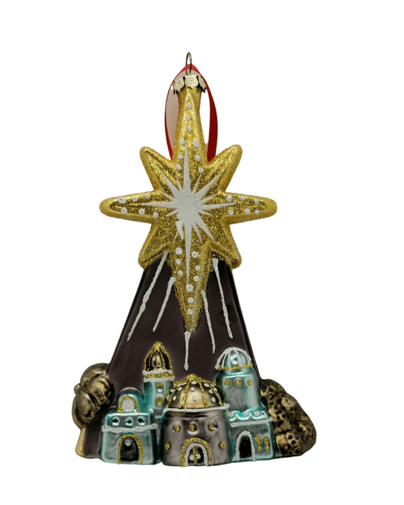 Blown Glass Star Over Bethlehem Ornament , ister Dulce Gift Shop, Catholic Store, Religious Store, Catholic Christmas, Religious Christmas