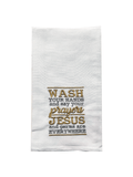 Embroidered Kitchen Tea Towels Wash Your Hands and say your Prayers Christmas , Sister Dulce Gift Shop, Catholic Store, Religious Store, Catholic Christmas, Religious Christmas, 