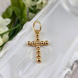 cross charm, bubble cross, beaded cross, gold charm, charm necklace, charm bracelet, sister dulce, shepherds staff