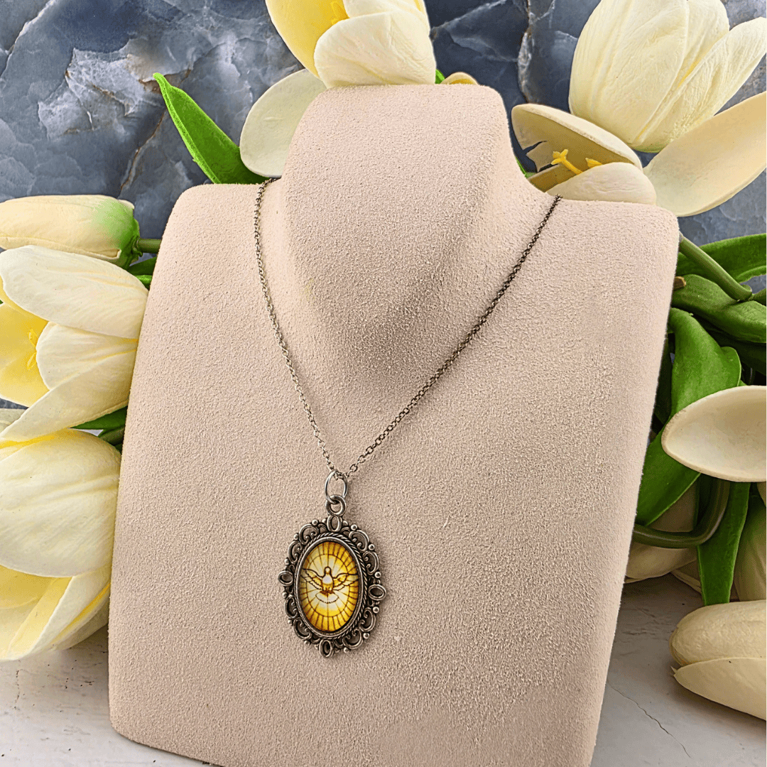 Silver Chain With Holy Spirit Medal