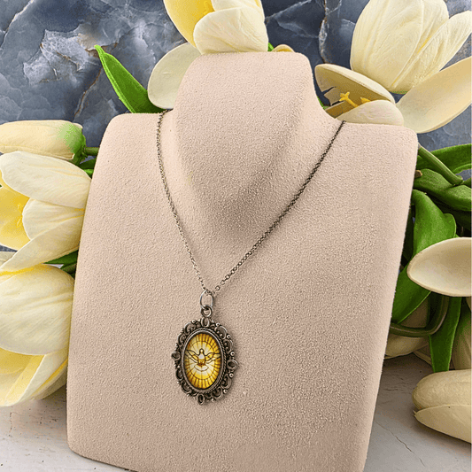 Silver Chain With Holy Spirit Medal
