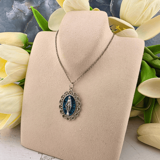 Silver Chain With Our Lady of Grace Medal