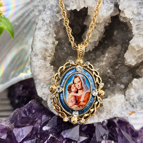 Sister Dulce Gift Shop, Catholic Store, Religious Store, Catholic Jewelry, Religious Jewelry, Madonna and Child Pendant Necklace
