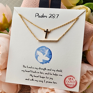 Sister Dulce Gift Shop, Catholic Store, Religious Store, Catholic Necklace, Religious Necklace, Cross Necklace, Psalm 28:7 Necklace 