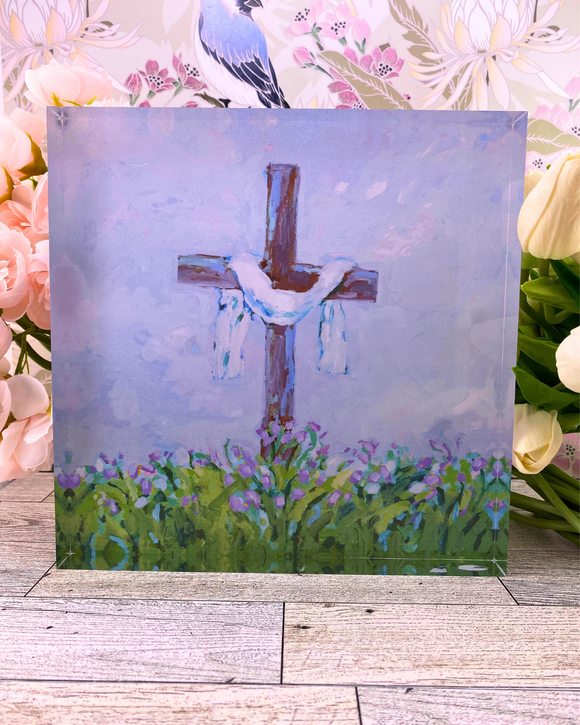 Easter Cross Acrylic Block