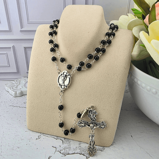 Heritage First Communion Rosary - Black