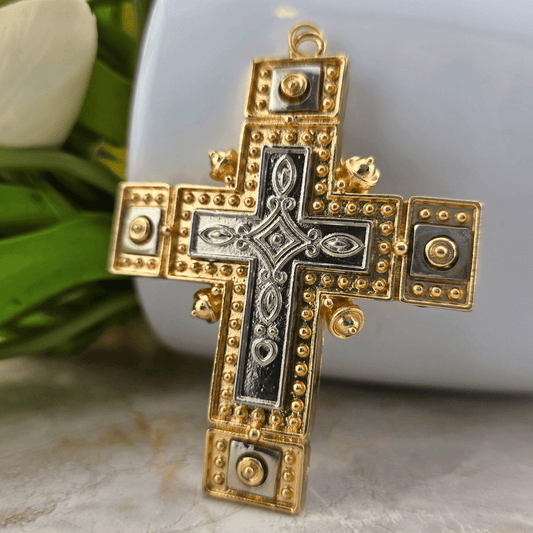 Sister Dulce Gift Shop, Shepherds Staff, Religious Store, Cypress Springs Mercedarian Prayer Center, Ornament, Cross, Christmas, Gold