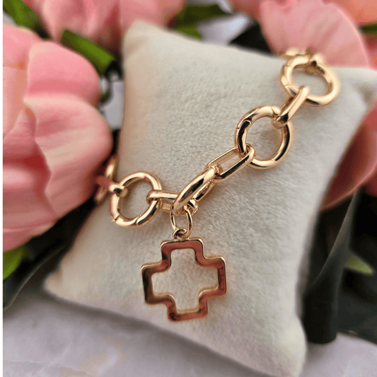 Sister Dulce Gift Shop, Catholic Store, Religious Store, Religious Jewelry, Catholic Jewelry, Charm Catcher Bracelet, Charm Catcher Bracelet With Cross Charm