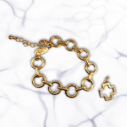 Sister Dulce Gift Shop, Catholic Store, Religious Store, Religious Jewelry, Catholic Jewelry, Charm Catcher Bracelet, Charm Catcher Bracelet With Cross Charm
