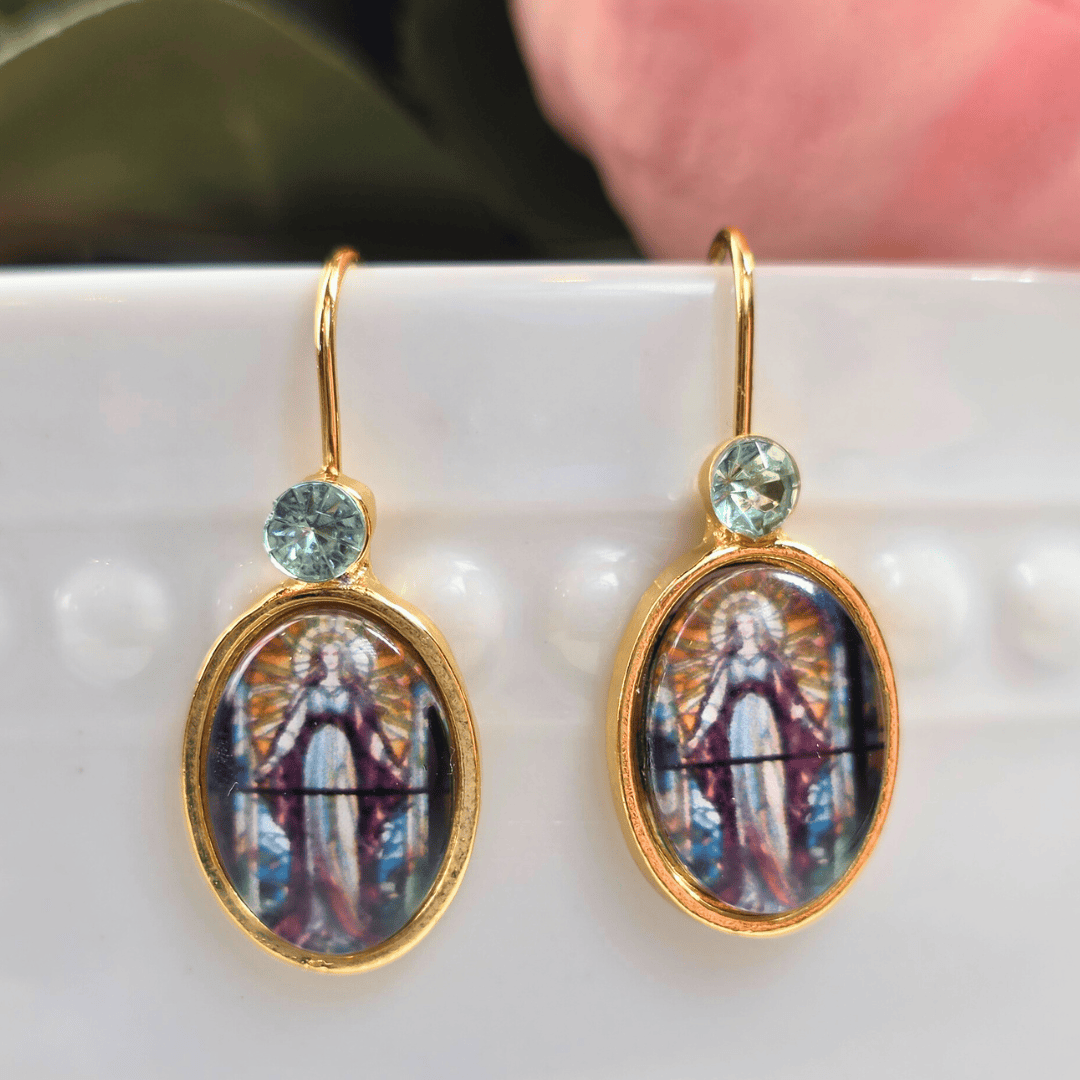 Sister Dulce Gift Shop, Shepherds Staff, Religious Store, Cypress Springs Mercedarian Prayer Center, Our Lady of Grace, Mary, Earrings