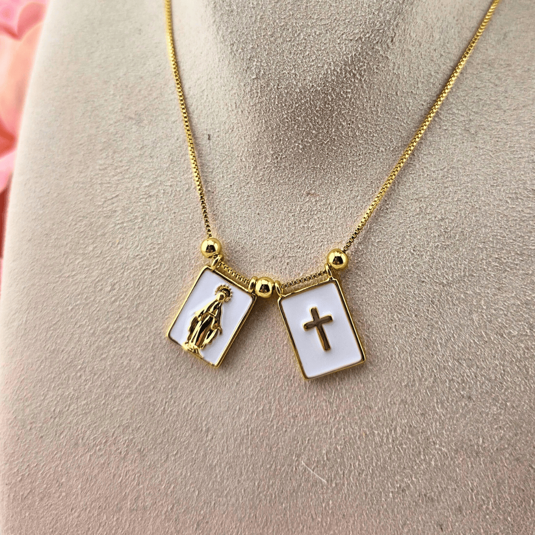Sister Dulce Gift Shop, Shepherds Staff, Religious Store, Cypress Springs Mercedarian Prayer Center, Mary, Cross, Necklace, Gold Chain, Scapular