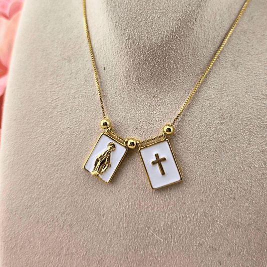 Sister Dulce Gift Shop, Shepherds Staff, Religious Store, Cypress Springs Mercedarian Prayer Center, Mary, Cross, Necklace, Gold Chain, Scapular