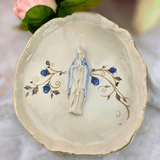 Sister Dulce Gift Shop, Shepherds Staff, Religious Store, Cypress Springs Mercedarian Prayer Center, Sacred Treasures, Our Lady of the Rosary Dark Blue Roses Trinket Dish