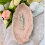 Sister Dulce Gift Shop, Shepherds Staff, Religious Store, Cypress Springs Mercedarian Prayer Center, Sacred Treasures, Our Lady of the Rosary Pink Floral Trinket Dish