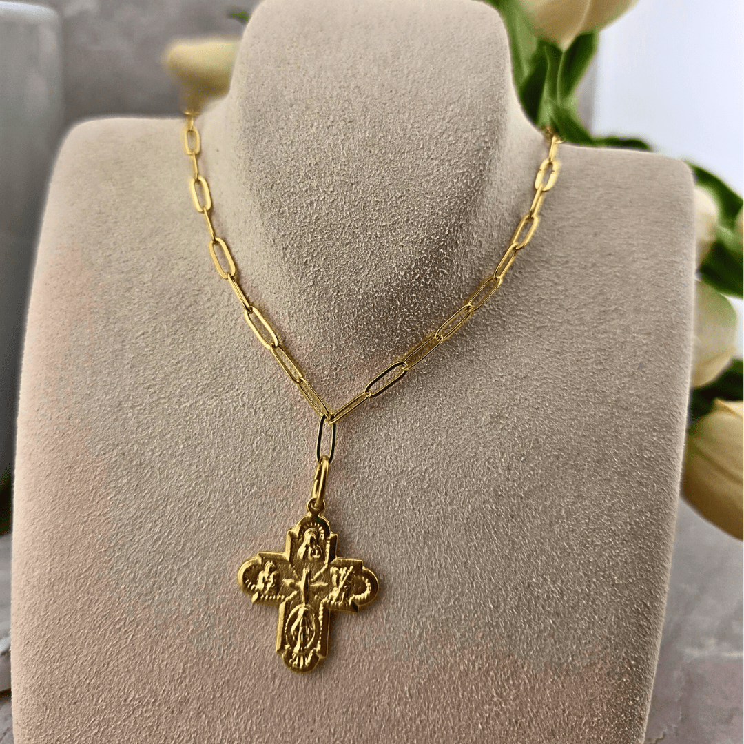 Sister Dulce Gift Shop, Shepherds Staff, Religious Store, Cypress Springs Mercedarian Prayer Center, Gold Family Cross Necklace