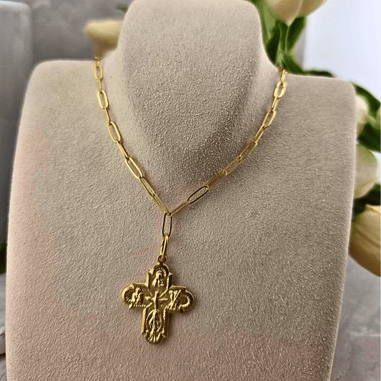 Sister Dulce Gift Shop, Shepherds Staff, Religious Store, Cypress Springs Mercedarian Prayer Center, Gold Family Cross Necklace
