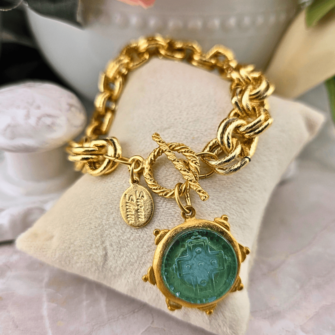 Sister Dulce Gift Shop, Shepherds Staff, Religious Store, Cypress Springs Mercedarian Prayer Center, Aqua Venetian Glass Gold Bracelet, Susan Shaw