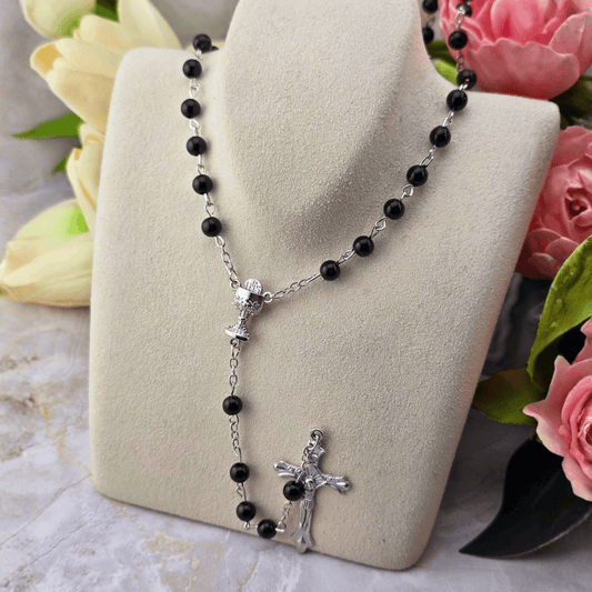 First Communion Rosary- Black