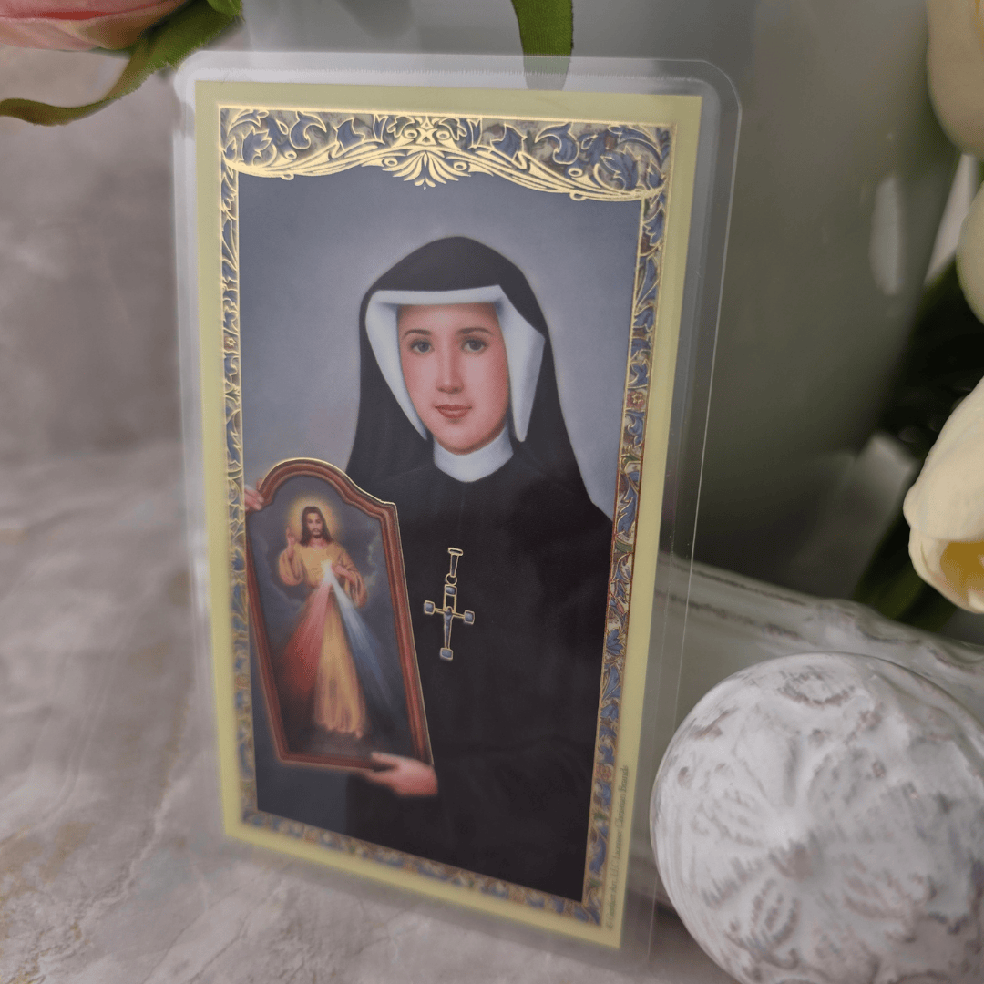 Sister Dulce Gift Shop, Shepherds Staff, Religious Store, Cypress Springs Mercedarian Prayer Center, Saint Maria Faustina Prayer Card
