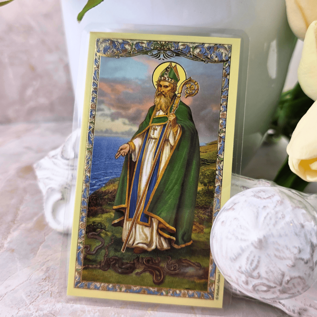 Sister Dulce Gift Shop, Shepherds Staff, Religious Store, Cypress Springs Mercedarian Prayer Center, Saint Patrick Prayer Card