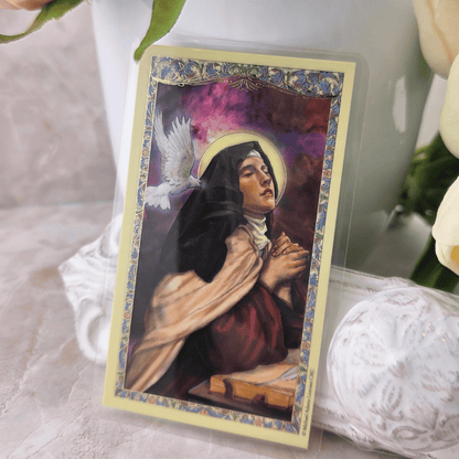 Sister Dulce Gift Shop, Shepherds Staff, Religious Store, Cypress Springs Mercedarian Prayer Center, Saint Teresa of Avila Prayer Card