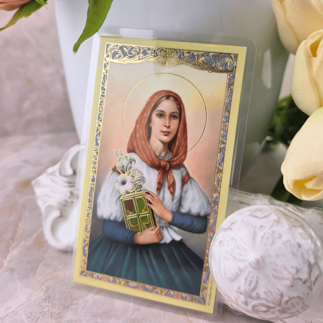 Sister Dulce Gift Shop, Shepherds Staff, Religious Store, Cypress Springs Mercedarian Prayer Center, Saint Dymphna Prayer Card
