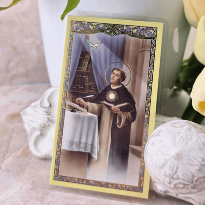 Sister Dulce Gift Shop, Shepherds Staff, Religious Store, Cypress Springs Mercedarian Prayer Center, Saint Thomas Aquinas Prayer Card
