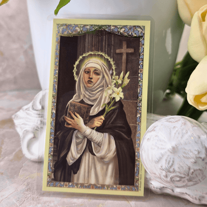 Sister Dulce Gift Shop, Shepherds Staff, Religious Store, Cypress Springs Mercedarian Prayer Center, Saint Catherine of Siena Prayer Card