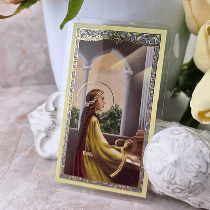 Sister Dulce Gift Shop, Shepherds Staff, Religious Store, Cypress Springs Mercedarian Prayer Center, Saint Cecilia Prayer Card

