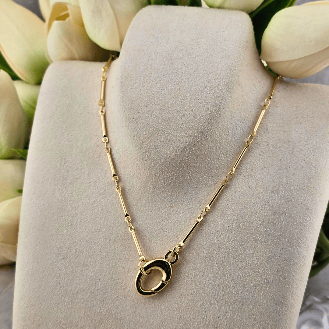 Dolly Delicate Link Charm Catcher Necklace Gold