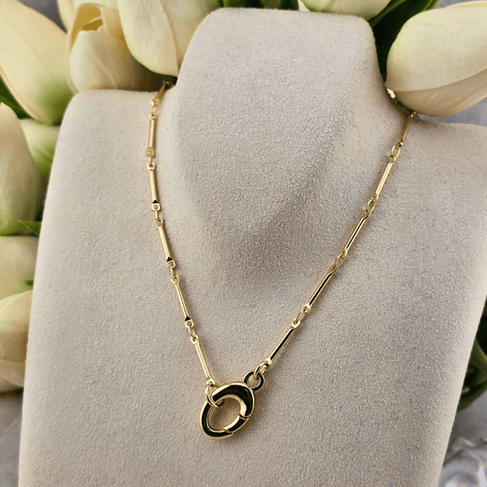 Dolly Delicate Link Charm Catcher Necklace Gold