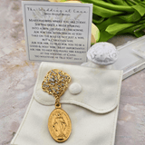 Sister Dulce Gift Shop, Shepherds Staff, Religious Store, Cypress Springs Mercedarian Prayer Center, Bridal Bouquet Brooch. Gold