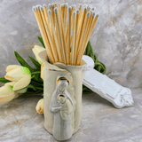 Sister Dulce Gift Shop, Shepherds Staff, Religious Store, Cypress Springs Mercedarian Prayer Center, Sacred Treasures, Madonna and Child Match Vase