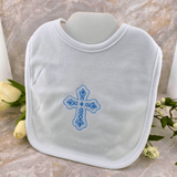 Sister Dulce Gift Shop, Shepherds Staff, Religious Store, Cypress Springs Mercedarian Prayer Center, Blue Cross Embroidered Bib